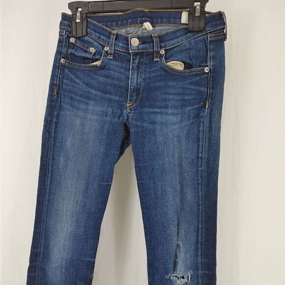 Rag & And Bone Skinny Low Rise Denim Jeans Women Size 28 Blue Distressed.
Waist - Picture 4 of 9